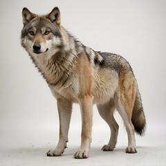wolf in front of white background