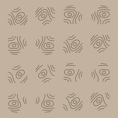 Wooden logs textures. Wood concepts graphics, lumber circles top view. Vintage outline tree rings stumps, cut trees structure racy vector collection