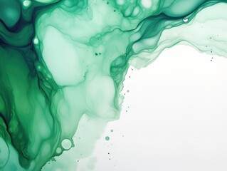 Green art abstract paint blots background with alcohol ink colors marble texture blank empty pattern with copy space for product design or text 