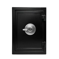 silver material black the empty safe on Isolated transparent background png. generated with AI