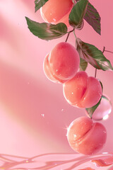 Peach in water drop background
