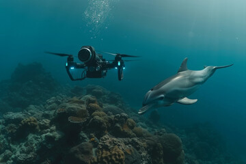 Underwater camera and dolphins