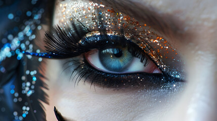 Makeup and artificial eyelashes, generative ai