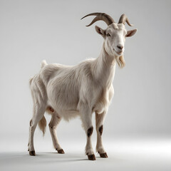 Obraz premium white goat on a farm