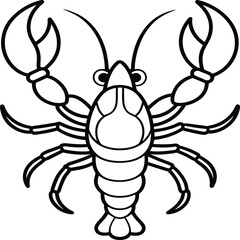 Lobsters line art. Lobsters fish coloring pages for coloring book