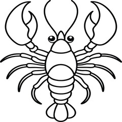 Obraz premium Lobsters line art. Lobsters fish coloring pages for coloring book
