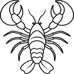 Lobsters line art. Lobsters fish coloring pages for coloring book