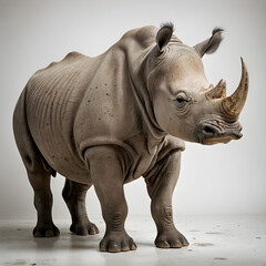 Obraz premium white rhino isolated on white