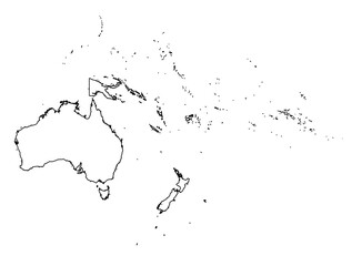 Outline of the map of  Oceania Region