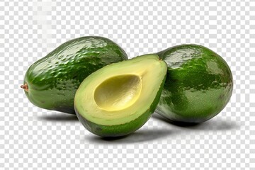 avacado cutout isolated on transparent (PNG) Background