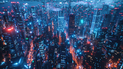 Breathtaking Skyline: Neon City at Night
