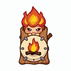 Campfire permitted and forbidden design element vector