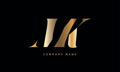 MK, KM, M, K Abstract Letters Logo Monogram