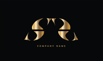 SS Abstract Letters Logo Monogram