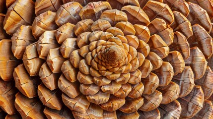 The balanced and intricate patterns of a pinecone showcasing the complexity and beauty of natures geometry..