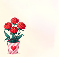 Mother's Day Carnation Flower 2D Illustration, background picture
