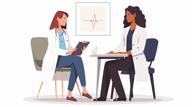 doctors consulting, white coats, medical setting clip art preview