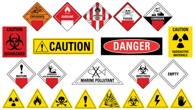 Transport Hazard Pictograms material sign, Warning sign of Globally Harmonized System.