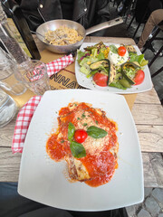 italian food in restaurant 