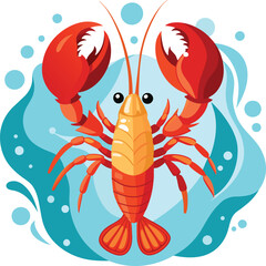 Lobster vector art. Lobster fish vector illustration