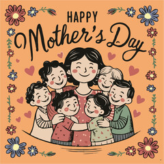 A delightful and nostalgic illustration for happy mother's day 01