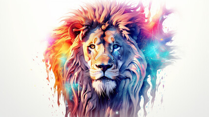 Fototapeta premium Abstract beautiful lion Alluring Christmas