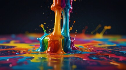  colorful liquid pouring out of a liquid bottle