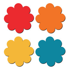 Collection of Scallop black line and silhouette frame. Sale tags in different shapes square, circle and oval. Vector illustration set