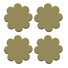 Collection of Scallop black line and silhouette frame. Sale tags in different shapes square, circle and oval. Vector illustration set