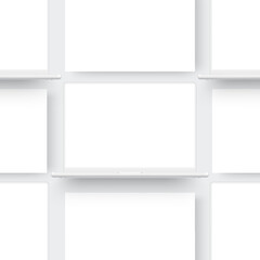 Clay Laptops With Blank Web Screens Mockups. Template For Showcasing Web-Site's Screenshots. Vector Illustration