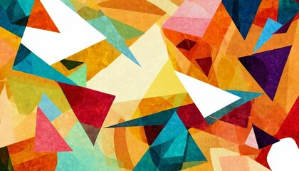 Cubist Abstraction: Fragmented Geometric Shapes Background