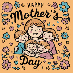 A delightful and nostalgic illustration for happy mother's day 03