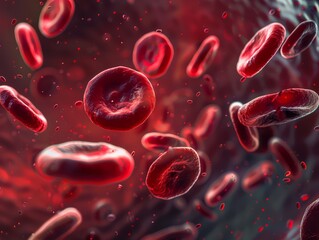 Red blood cells moving through a blood vessel, representing their role in immune defense and health protection. This concept is ideal for medical and healthcare discussions.