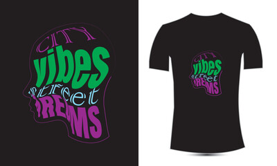 Print Typography and Vector T-Shirt Design Template.