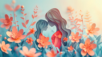 Two Women in a Field of Flowers