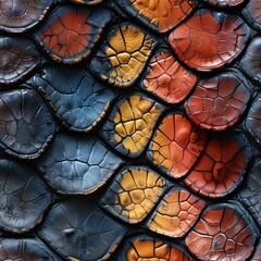 Seamless abstract multicolored leather texture pattern background