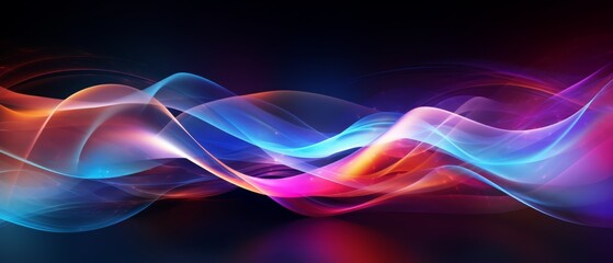 Naklejka premium Digital wave abstraction with vibrant colors and a sense of motion, tech art concept,