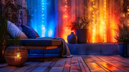 Creative LED Lighting for a Unique Patio Atmosphere. Concept LED Lighting, Patio Decor, Outdoor Lighting, Creative Design, Atmosphere Setting
