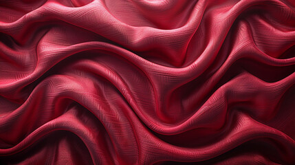Obraz premium Red wallpaper will silky smooth fabric drapes waves