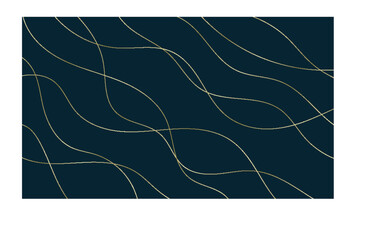 Dark blue abstract background and golden wave