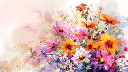 a wonderful image of beautiful, colorful flowers, generated by AI