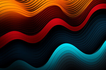 A digital artwork featuring colorful, overlapping waves creating a sense of motion