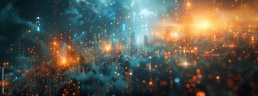 Wall mural generative ai virtual realities: multidimensional worlds stacking and merging
