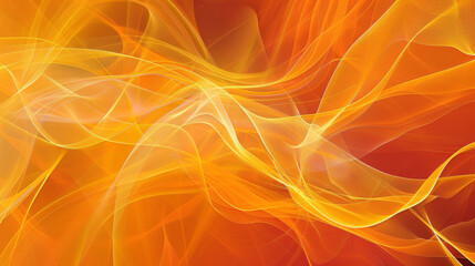 Obraz premium Dynamic orange and yellow abstract waves resembling energetic flames on a vivid background
