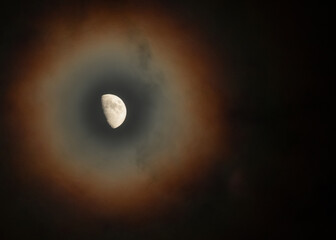 Moon with Rainbow Halo