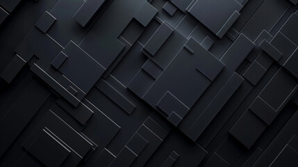 Modern 3d black geometric pattern with a sleek, futuristic design