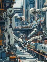 Advanced Manufacturing PlantAI-Guided Robotics System Optimization in Action.