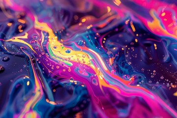 Fantastic flowing neon colored liquid