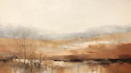Harmonious blend of earthy tones forming an abstract landscape