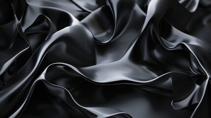 An UHD image showcasing bold and distinctive abstract art shapes on a seamless black canvas. 